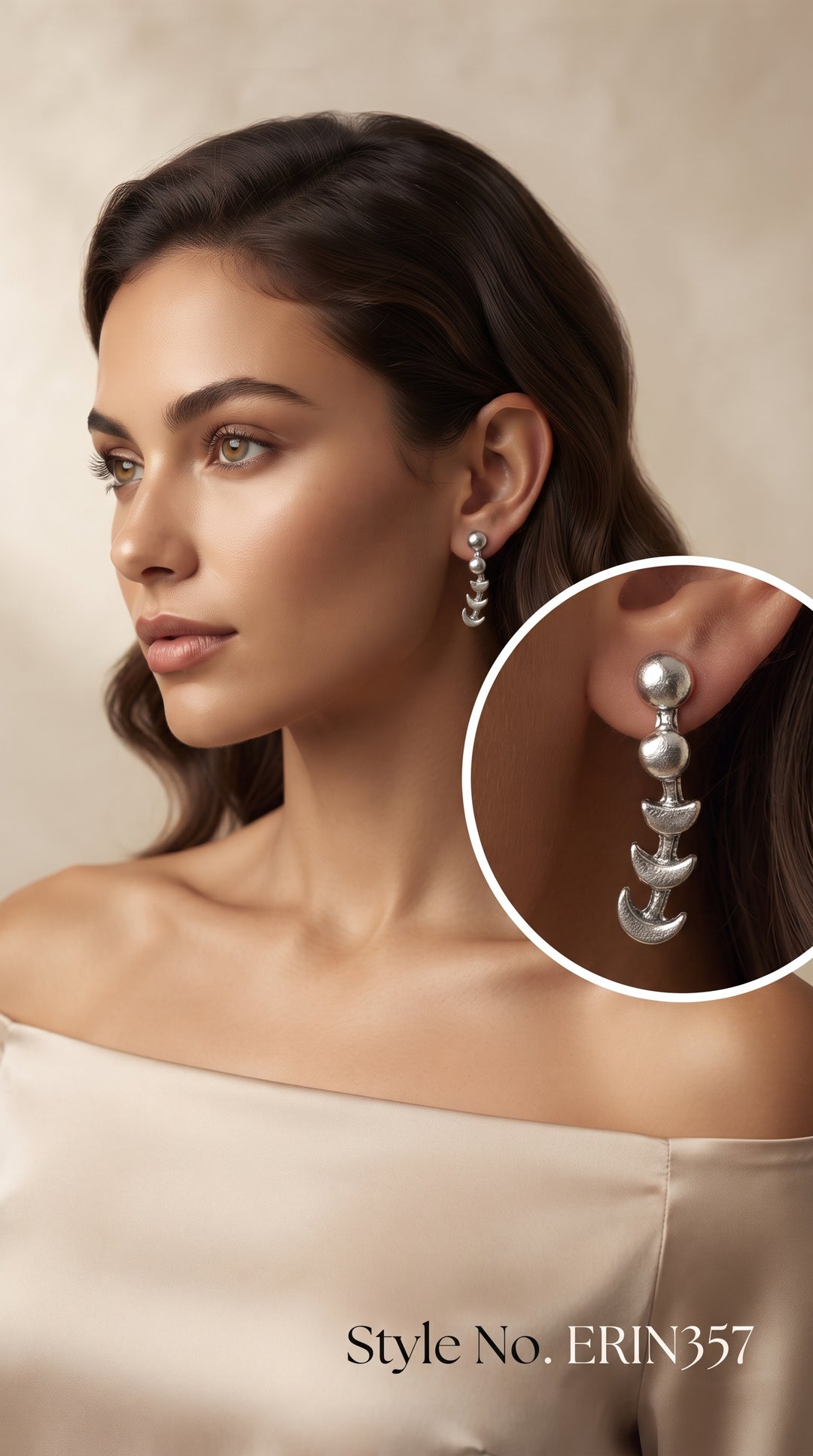 Silver Floral Drop Earrings | ERIN357