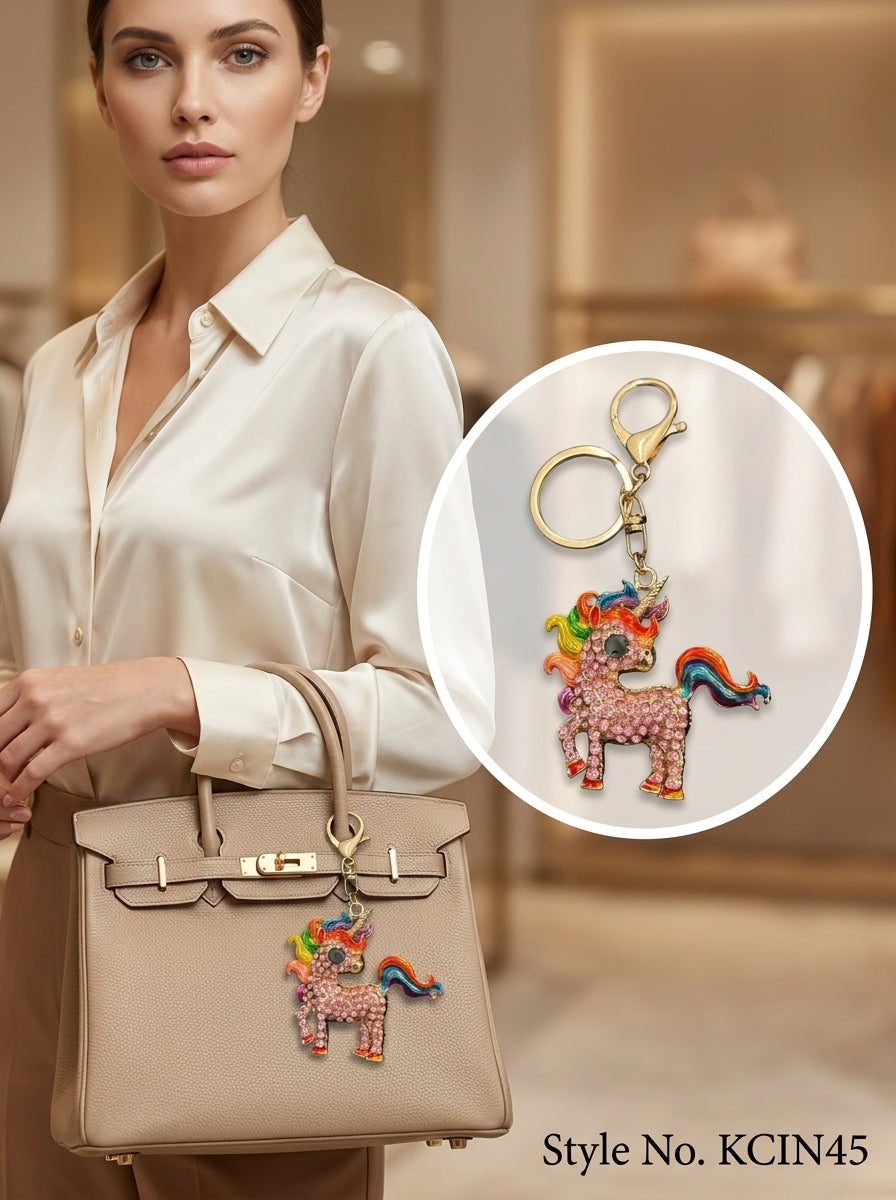 Colorful unicorn figure charm Keychain | KCIN45