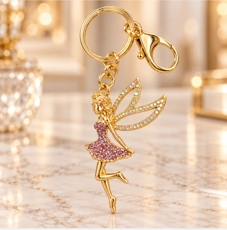 Golden Ballerina Fairy Keychain - KCMEIFEN011
