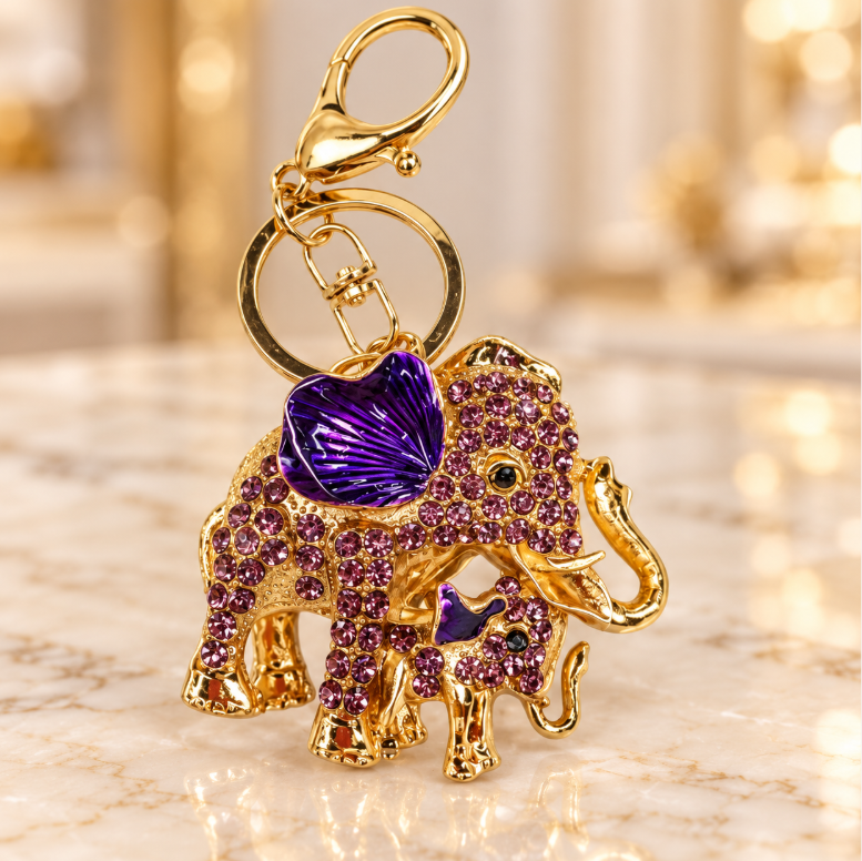 Purple Elephant Keychain - KCMEIFEN013