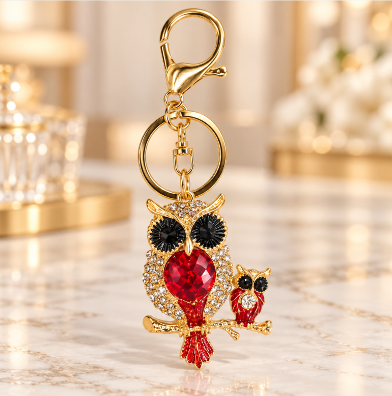 Red Owl Keychain - KCMEIFEN025