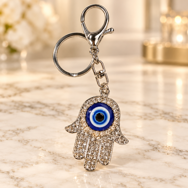 Blue Crystal Evil Eye Keychain - KCMEIFEN033