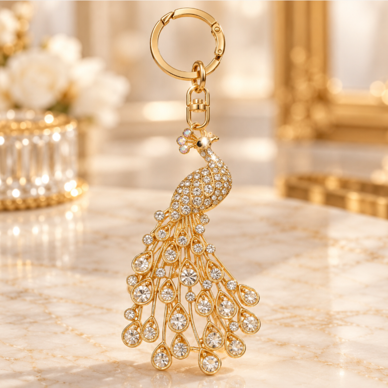 Crystal Peacock Keychain - KCMEIFEN039