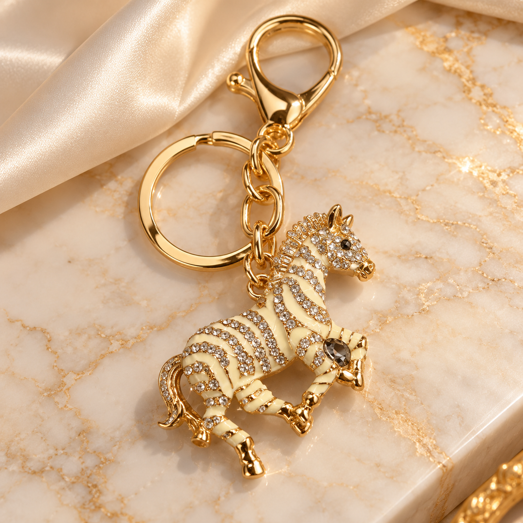 Gold Zebra Keychain - KCMEIFEN044