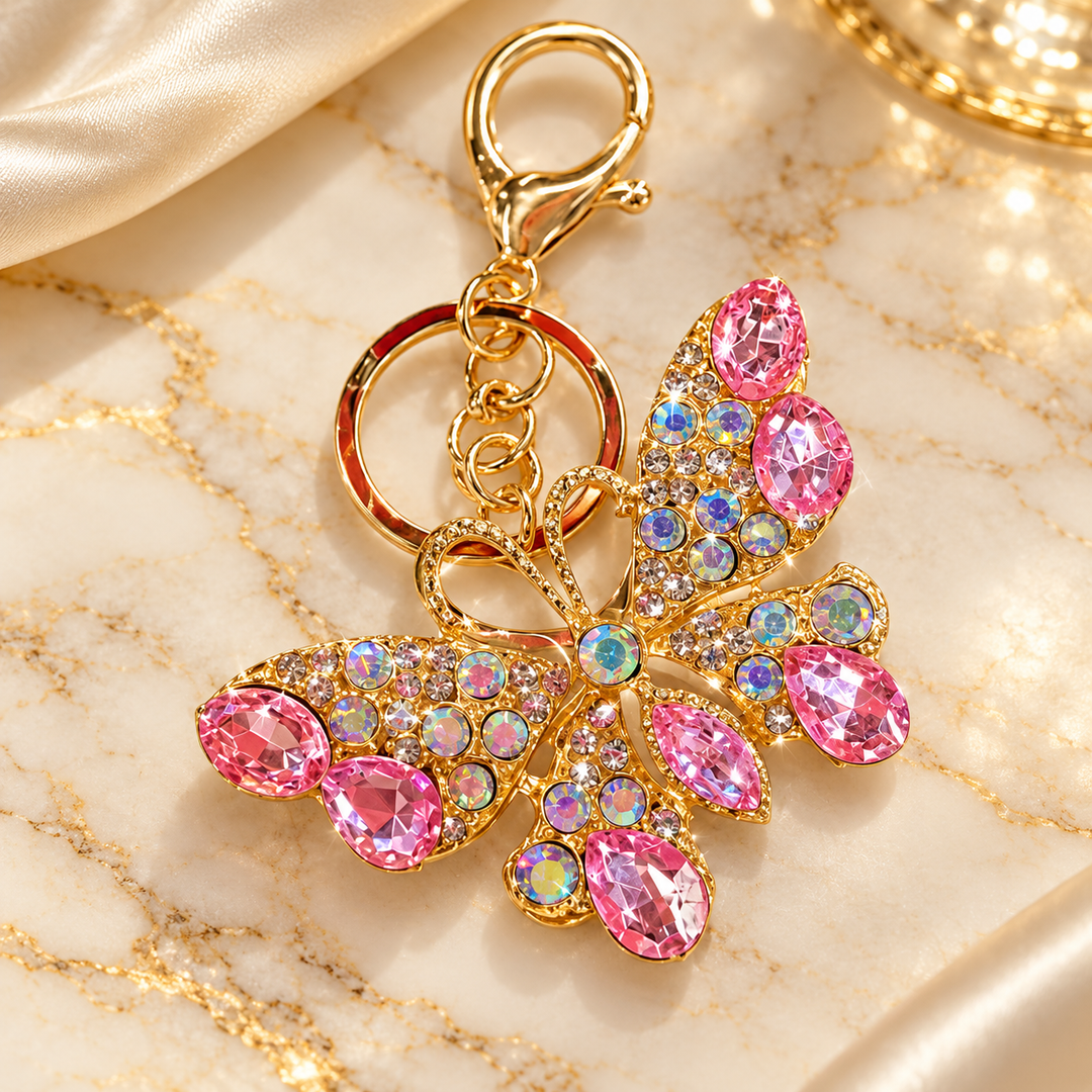 Pink Butterfly Keychain - KCMEIFEN046