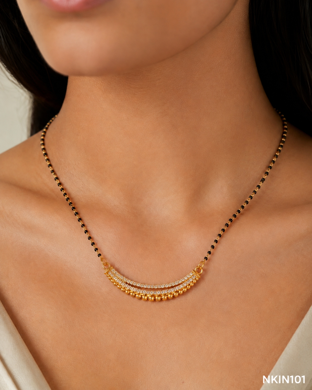 Black and Rose Gold Crystal Collar Necklace | NKIN101