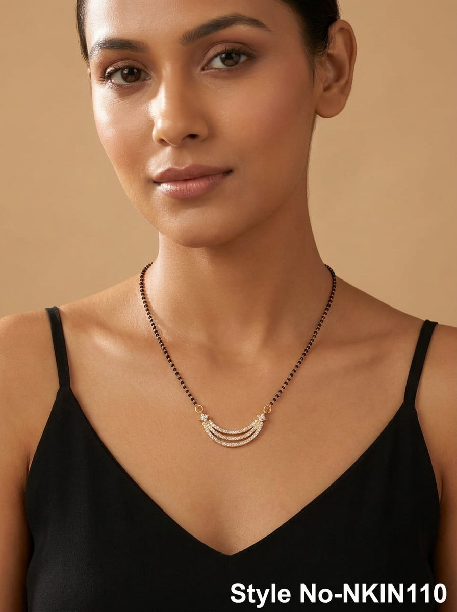 Black and Gold Layered Necklace | NKIN110