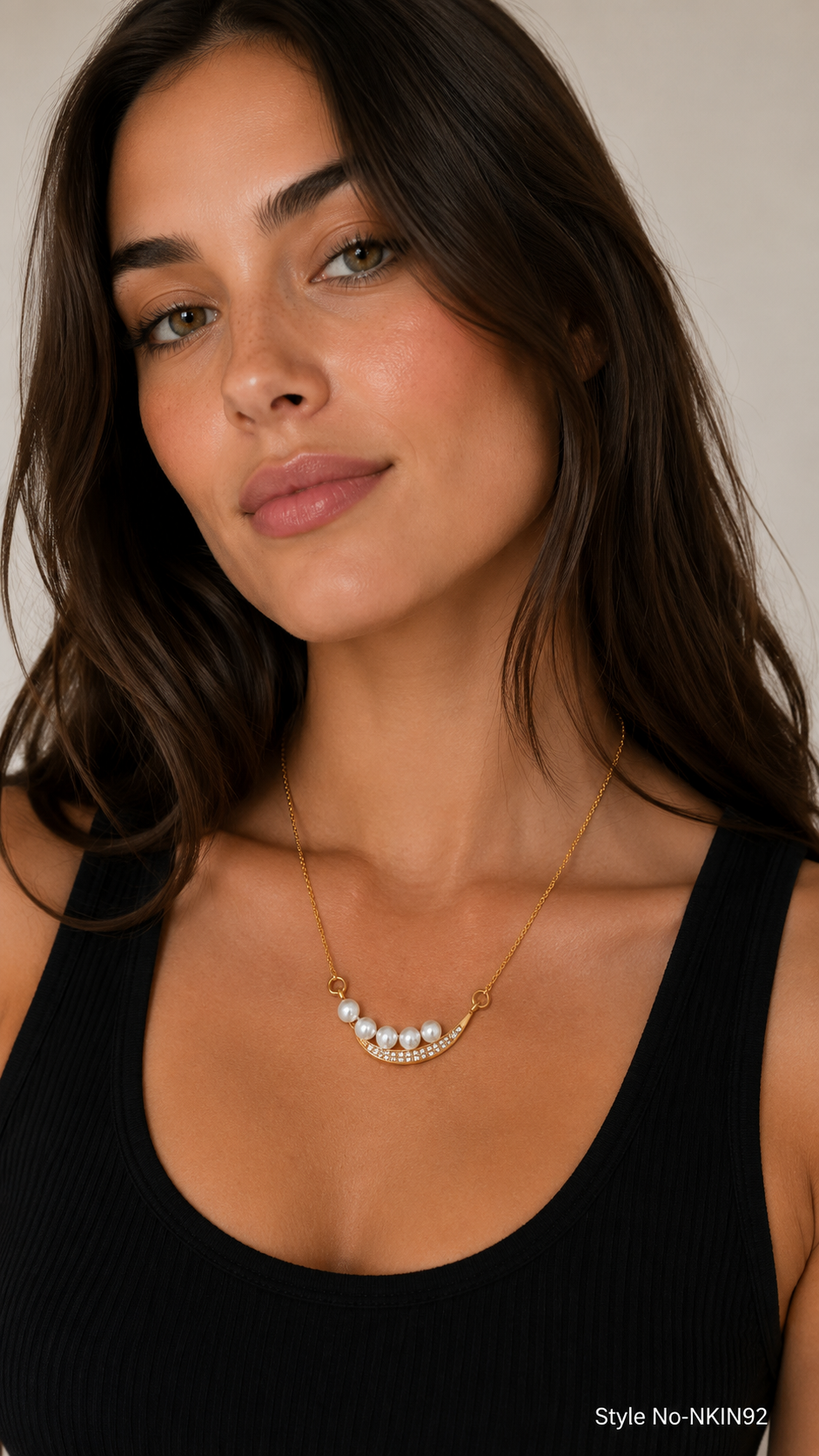 Rose Gold Pearl Accent Necklace | NKIN92