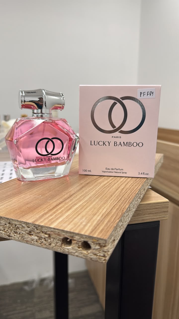 Faceted Pink Glass Bamboo Cap EDP Perfume