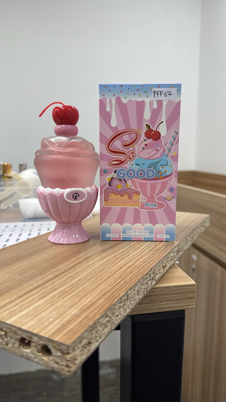 Pink Ice Cream Sundae Shaped Eau De Parfum - Sweet Gourmand Fragrance Spray
