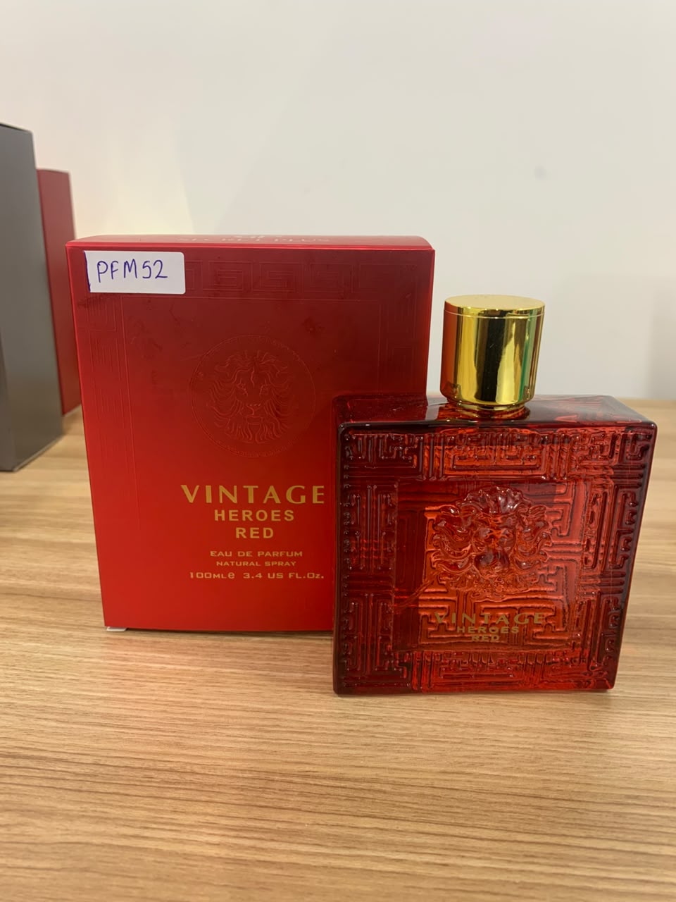 Ruby Red Embossed Glass Gold Cap EDP Perfume
