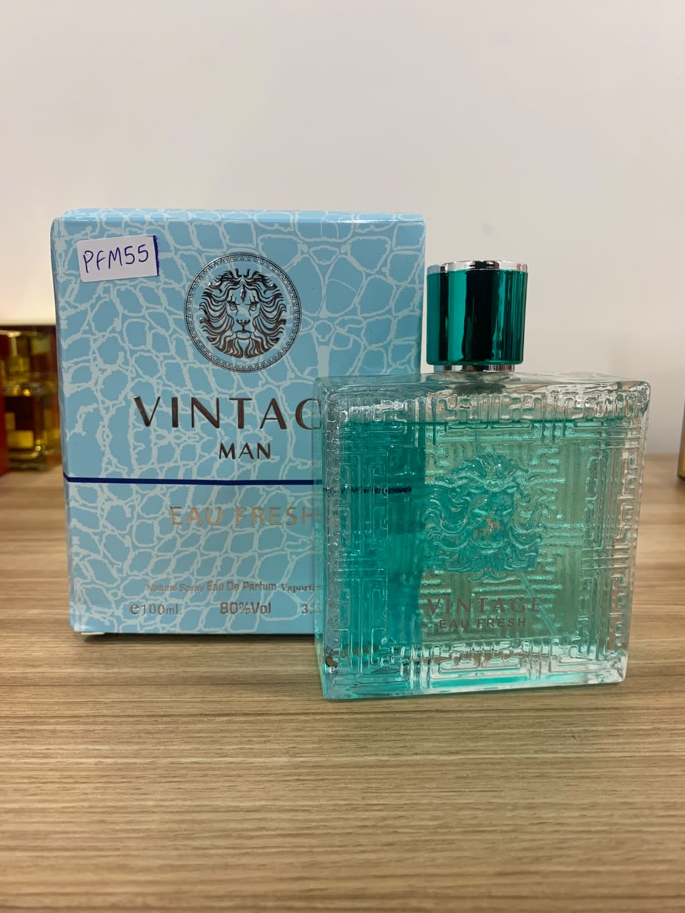 Light Turquoise Embossed Glass EDP Perfume