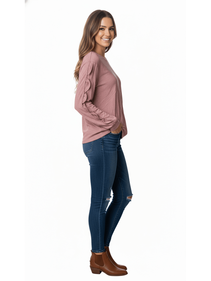 Pink Tie Sleeve Sweatshirt