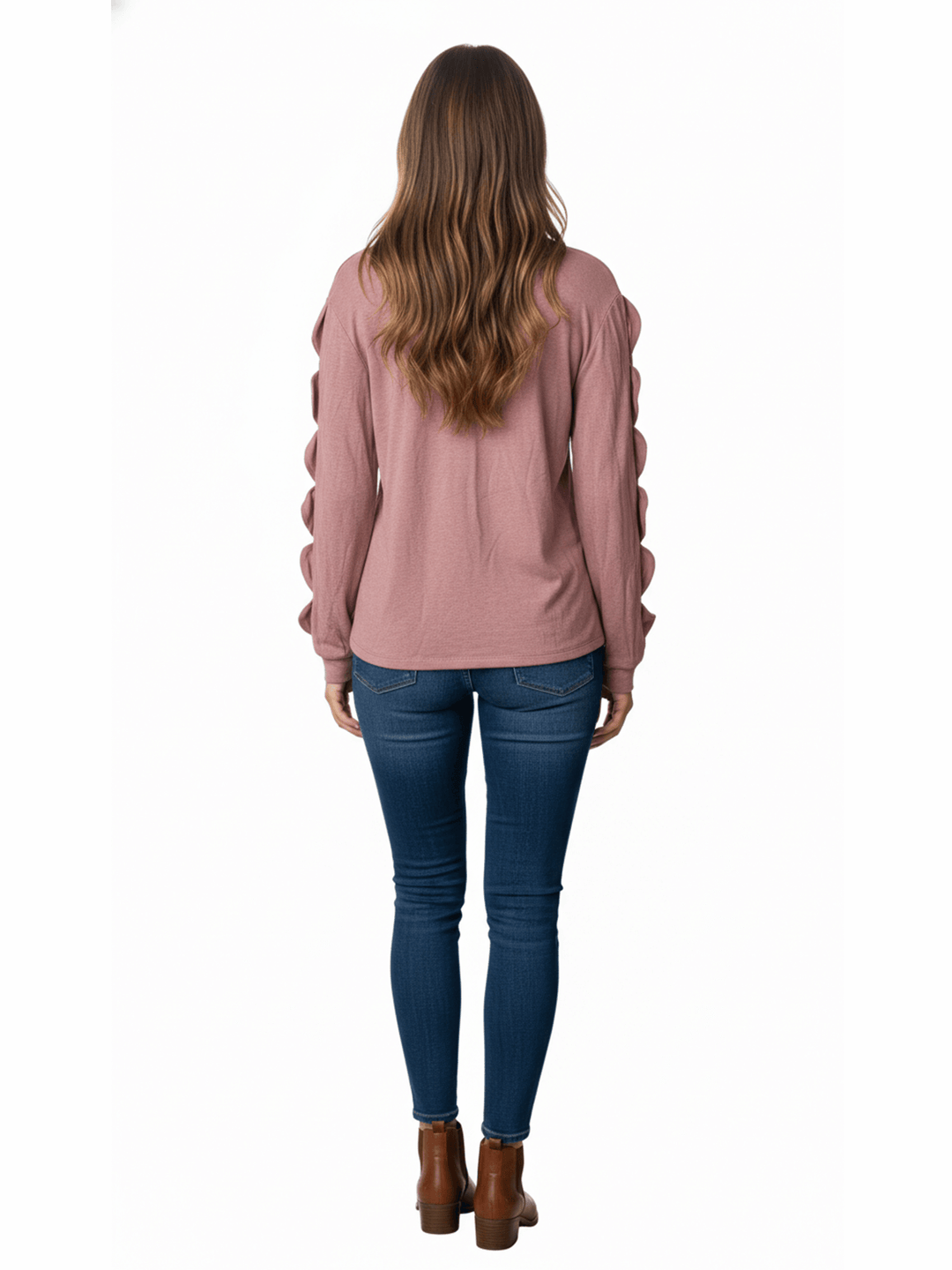 Pink Tie Sleeve Sweatshirt