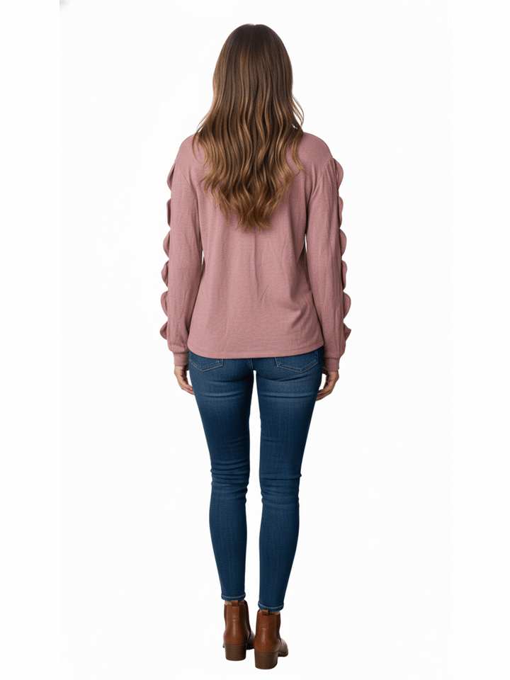 Pink Tie Sleeve Sweatshirt