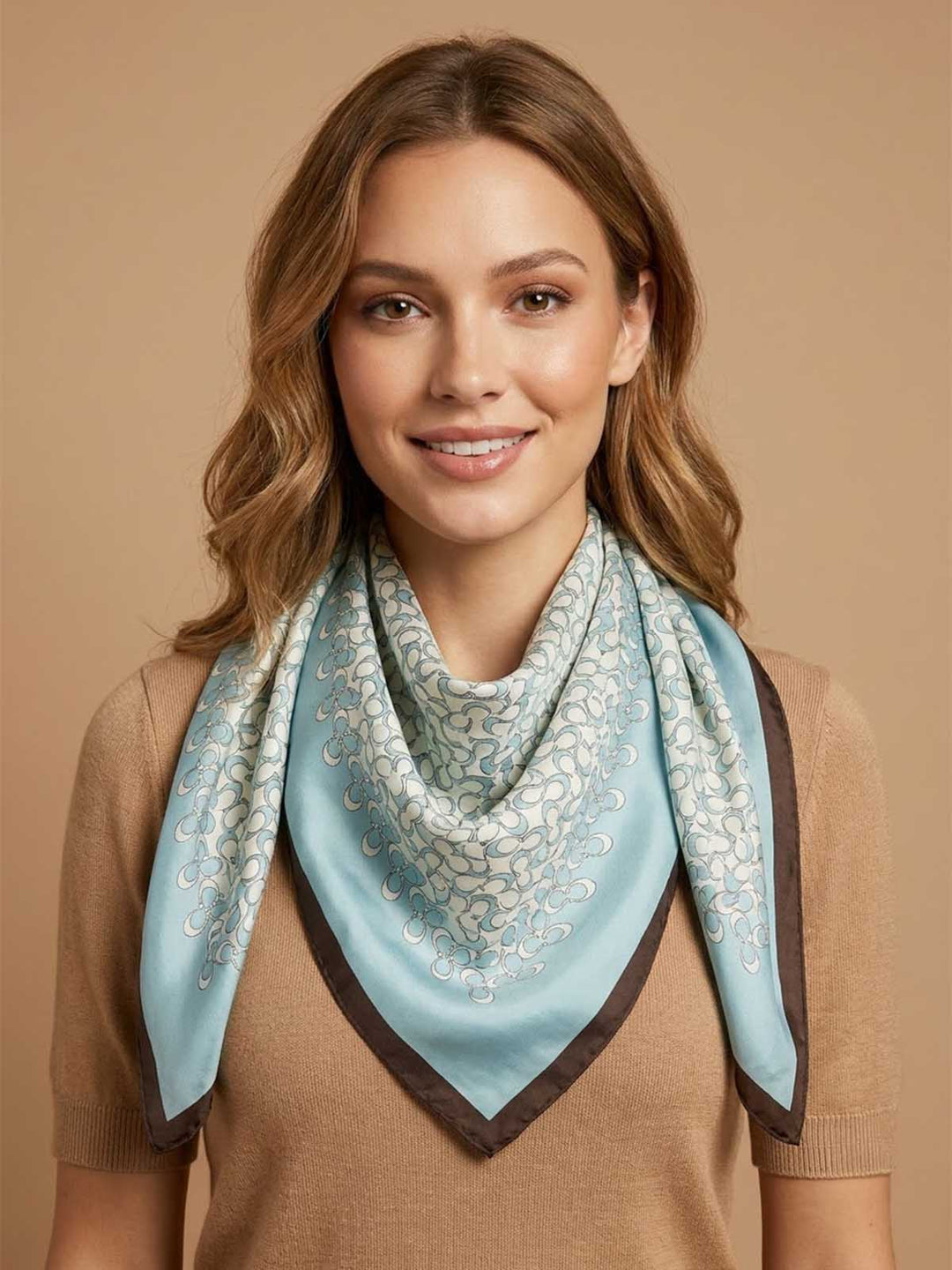 Square Lattice Starburst Scarf with Solid Border Frame
