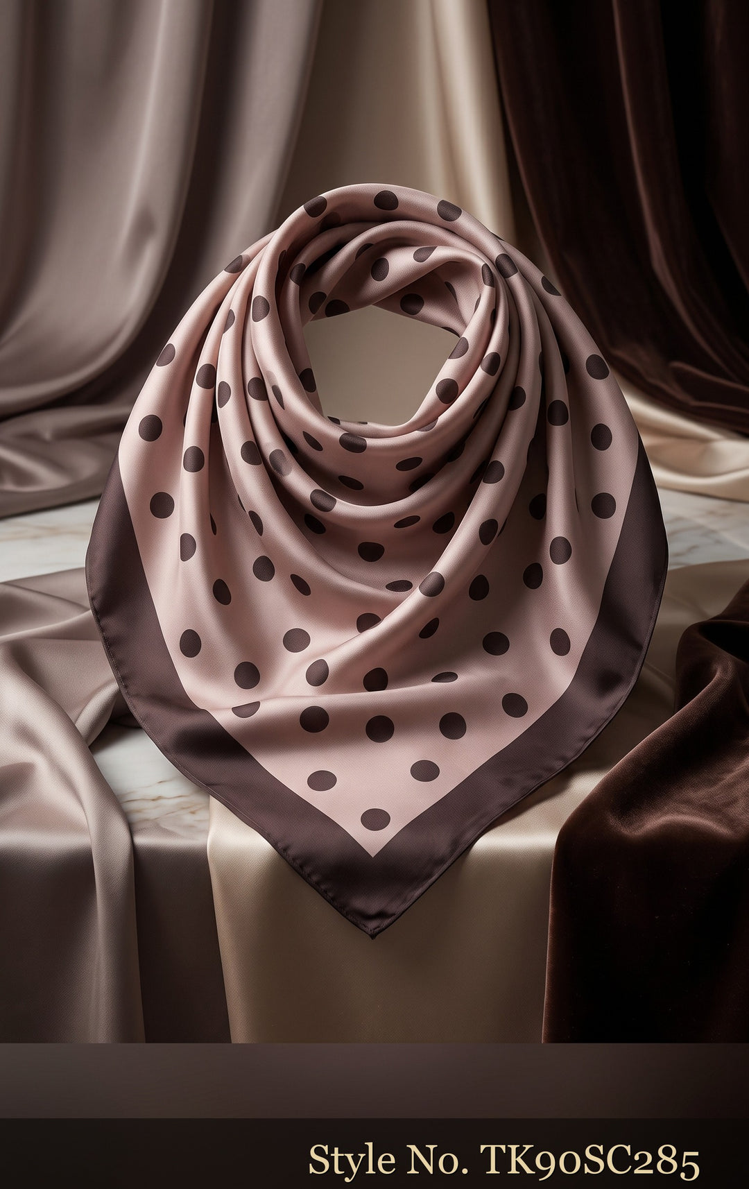 Ivory Scarf with Large Black Polka Dots – TK90SC285