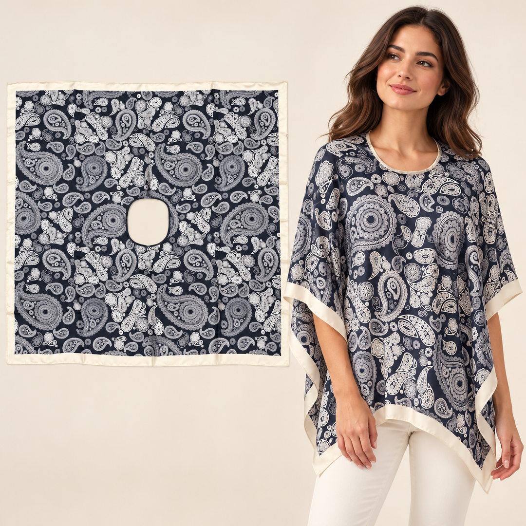 Grey and Ivory Scarf with Dense Floral and Paisley Print – TK90SC348