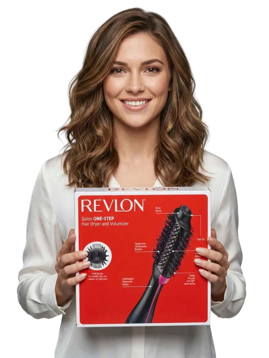 Revlon One-Step Hair Dryer & Volumizer Hot Air Brush, Black ...