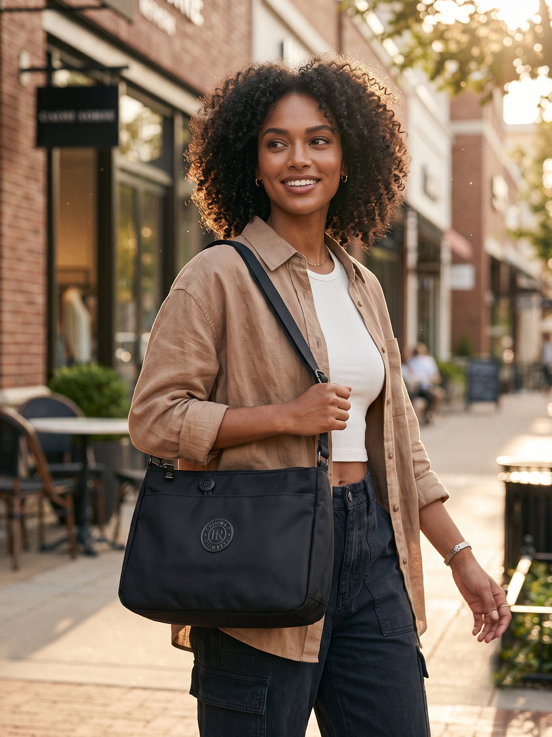 Sleek Black Mini Crossbody Pouch - Lightweight Nylon Everyday Utility Bag