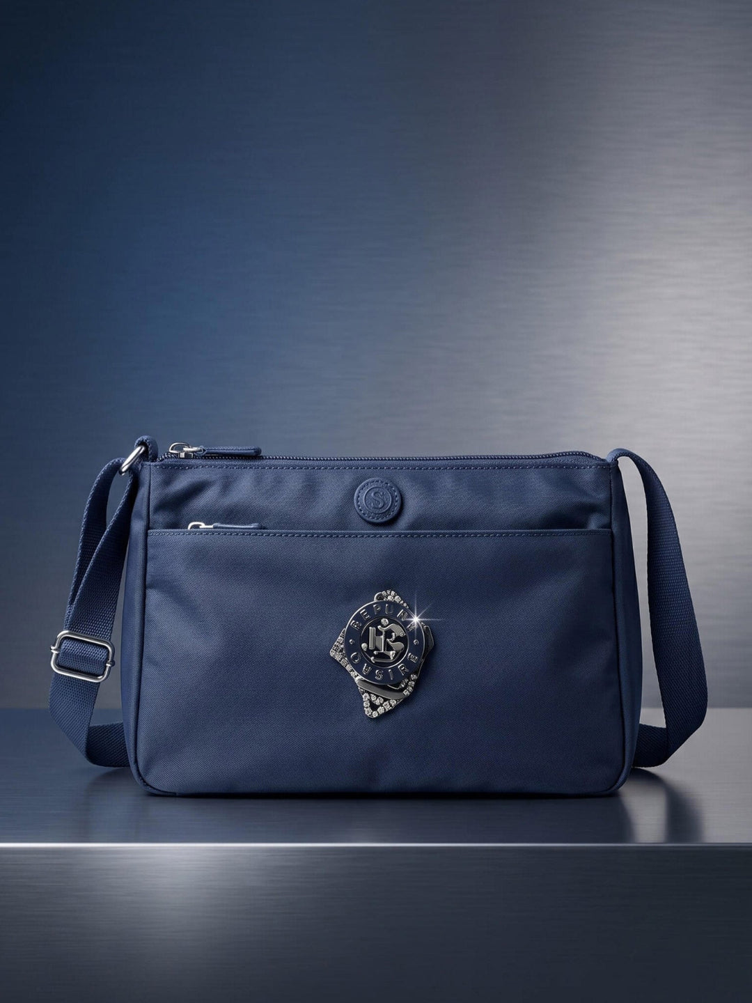 Compact Nylon Crossbody Bag - Multi-Pocket Casual Shoulder Purse
