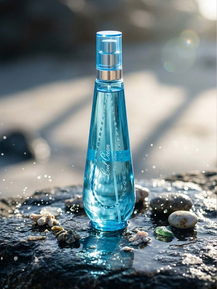 Aqua Blue Teardrop Glass EDP Perfume