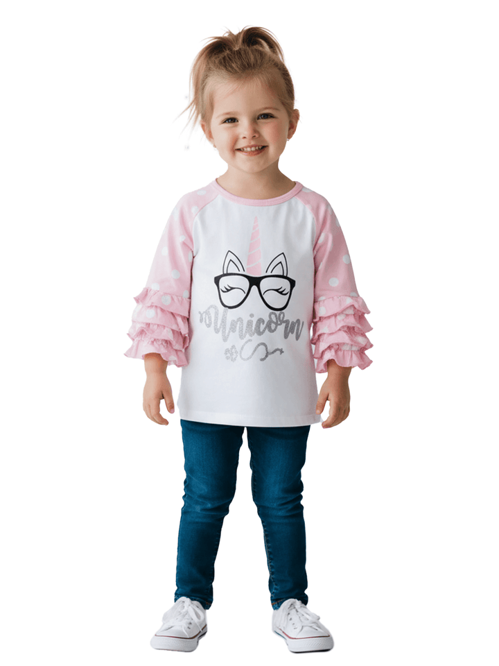 Unicorn Graphic Ruffle Sleeve Dress