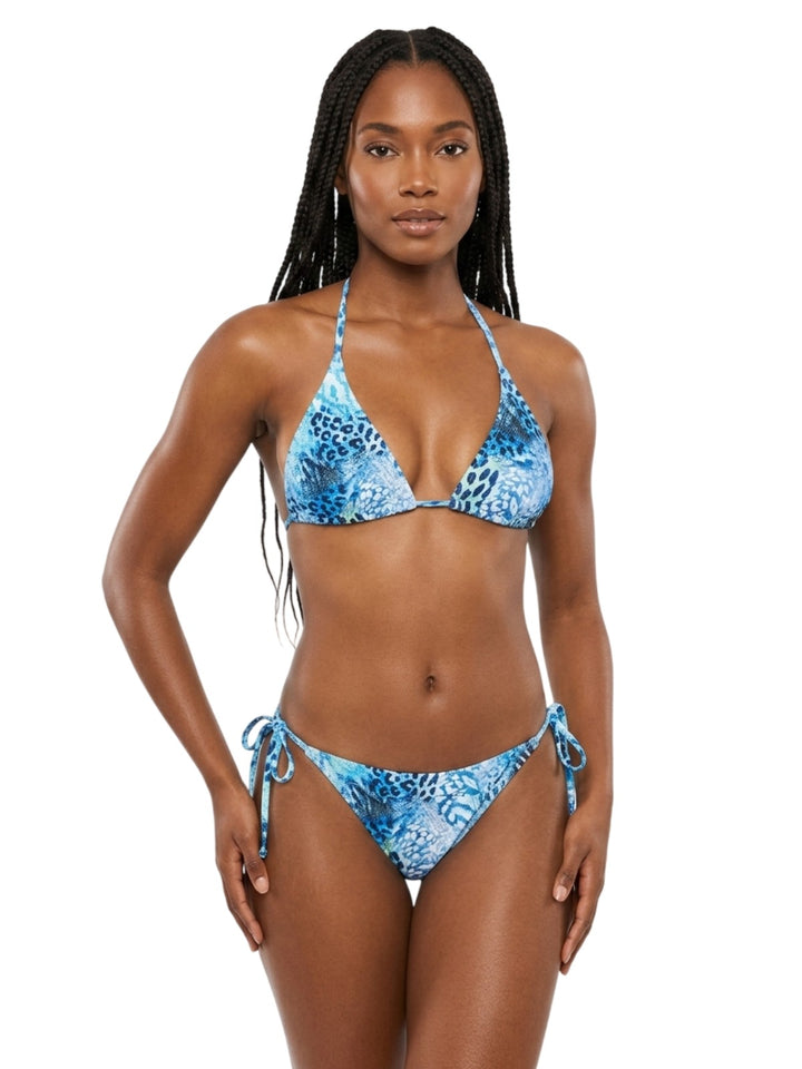 Blue Animal Print Bikini