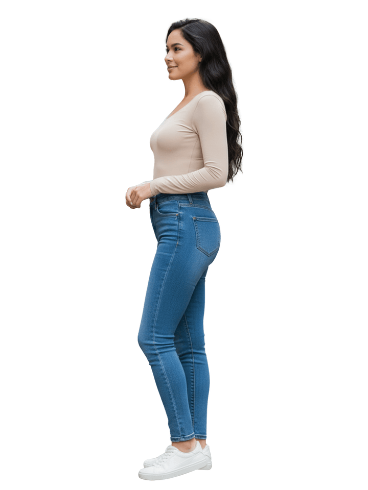 Beige Long-Sleeve Top
