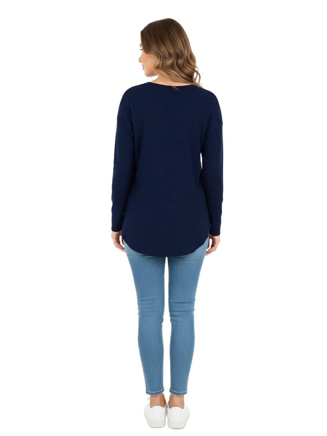A Soft Rose Blue Long Sleeve Top