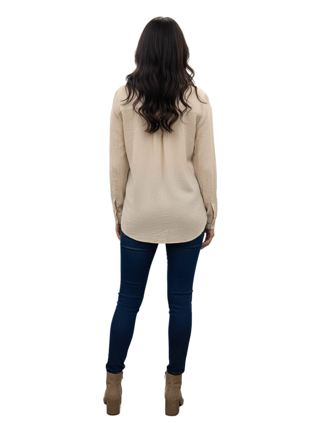 Alfred Dunner Beige Cotton Blouse