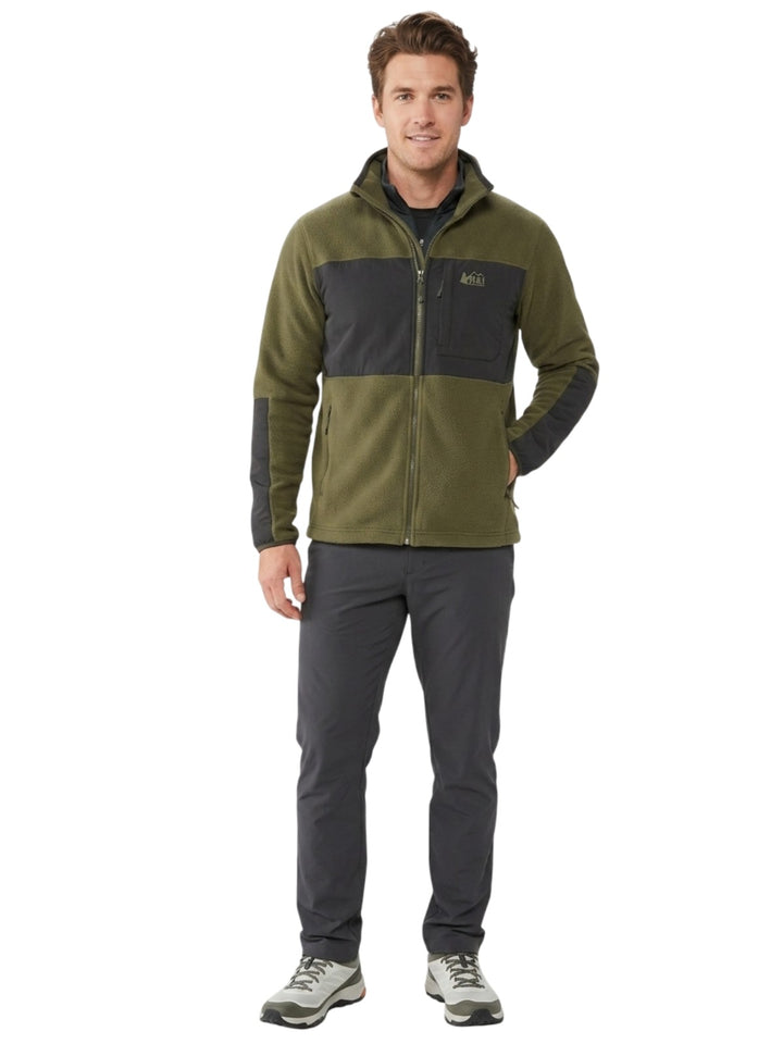 REI Men's Fleece Activewear Jacket Olive Green