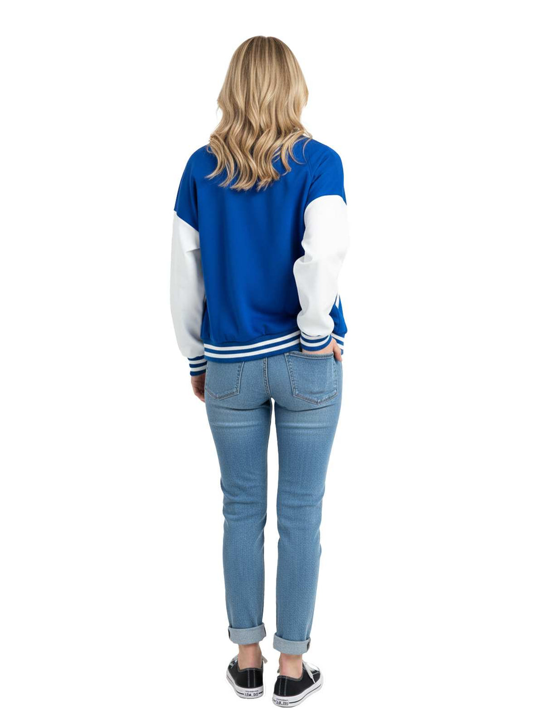 Blue and White Varsity Style Jacket
