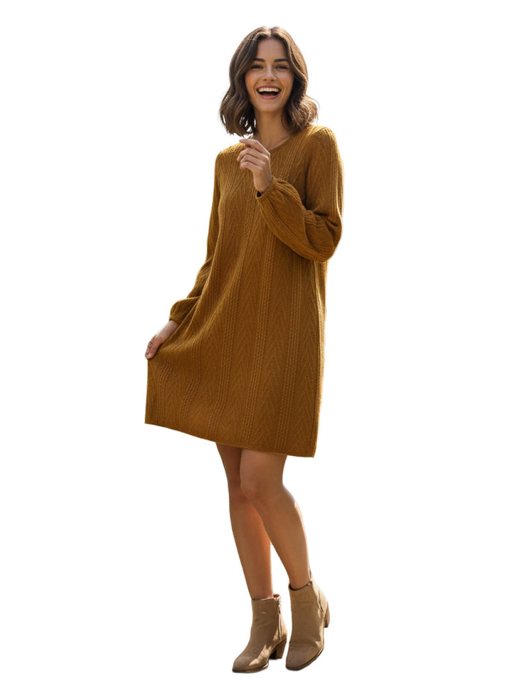 NY Collection Women's Long Sleeve Knit Dress
