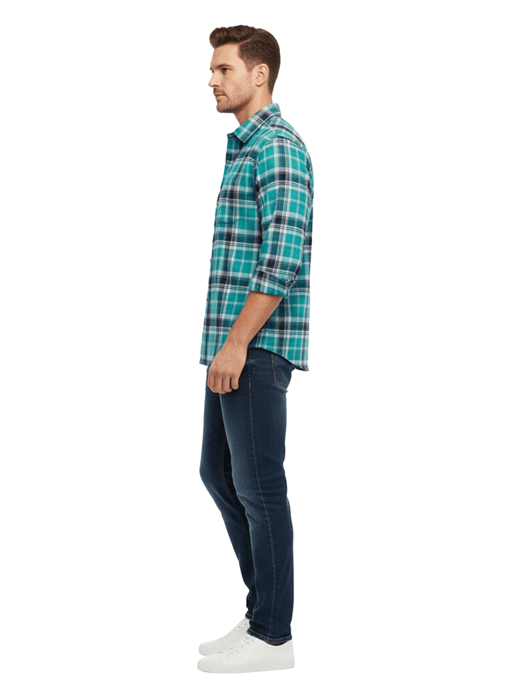 Blue Plaid Flannel Shirt