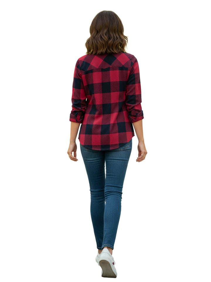 ORVIS Women's Red Buffalo Plaid Long Sleeve Shirt