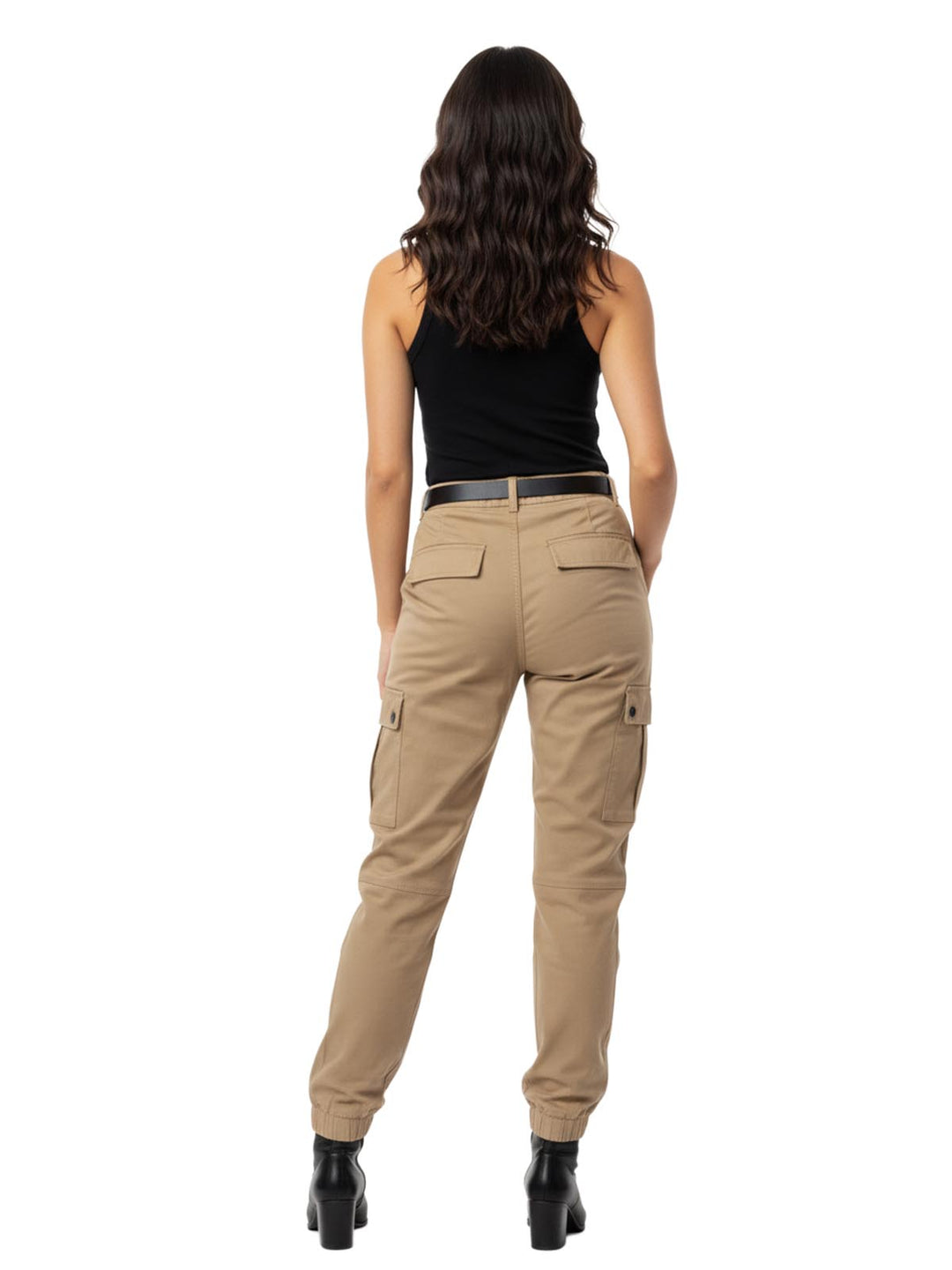 Beige Cotton Cargo Pants