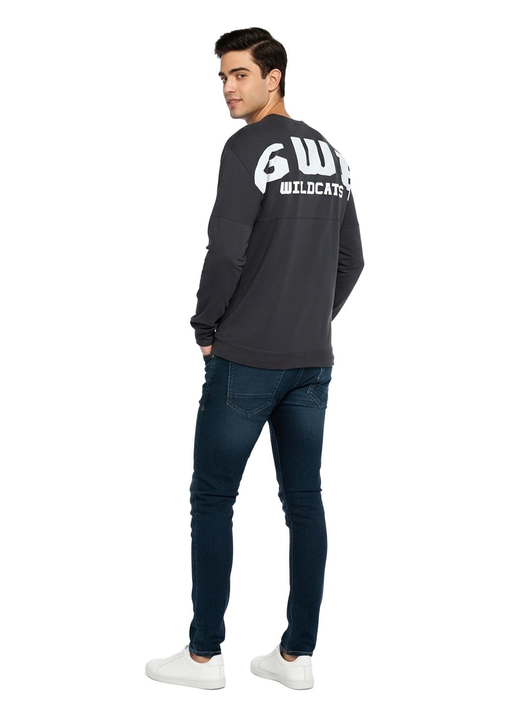 Basix Of America SWR Wildcats Long Sleeves Jumbo Crewneck T-Shirt Unisex Style : MN-5660
