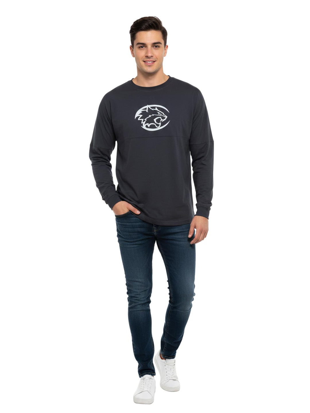 Basix Of America SWR Wildcats Long Sleeves Jumbo Crewneck T-Shirt Unisex Style : MN-5660