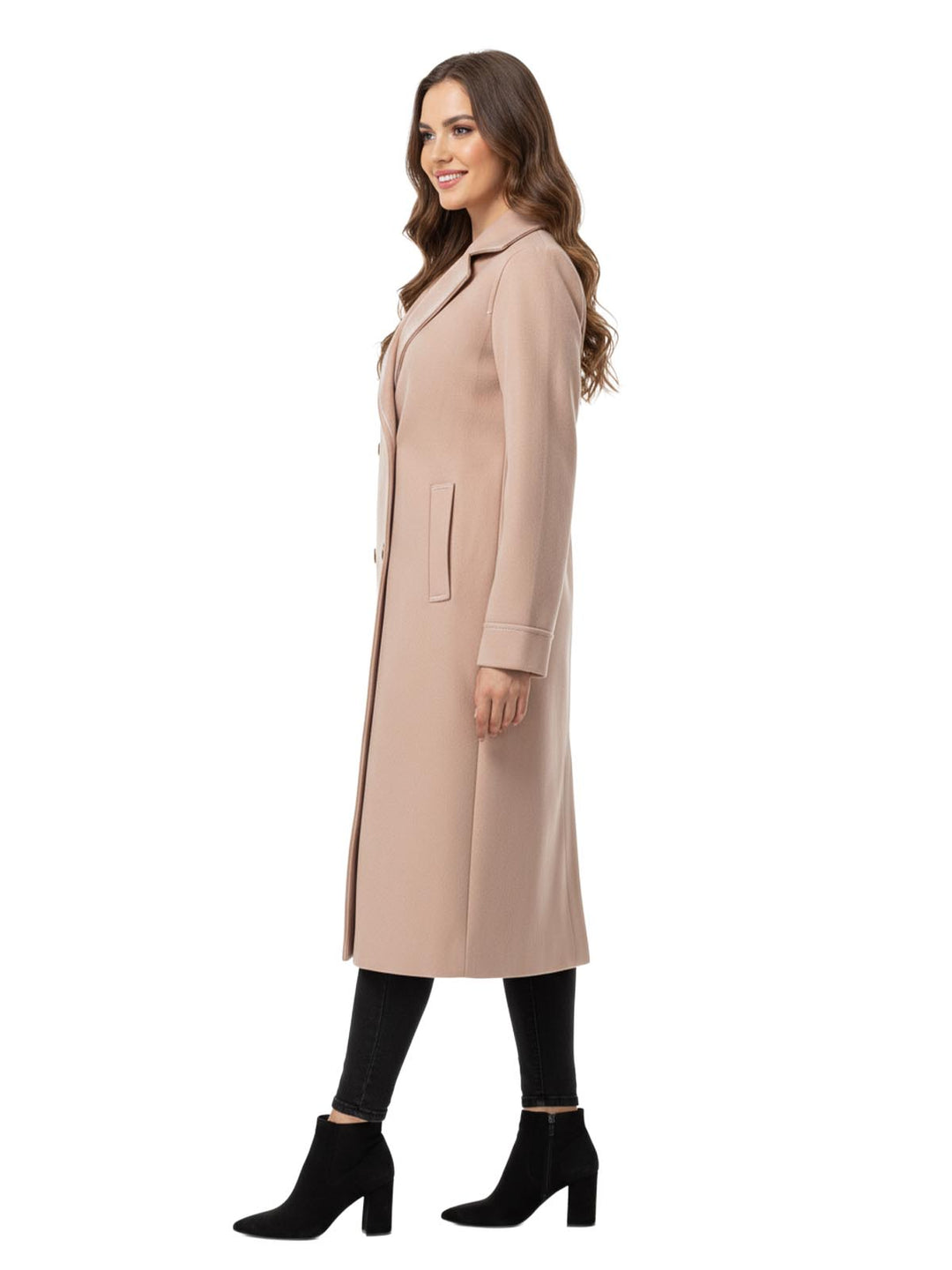 Double-Breasted Beige Coat