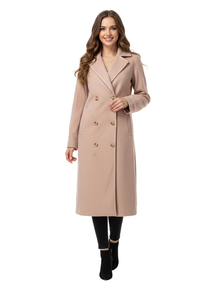Double-Breasted Beige Coat