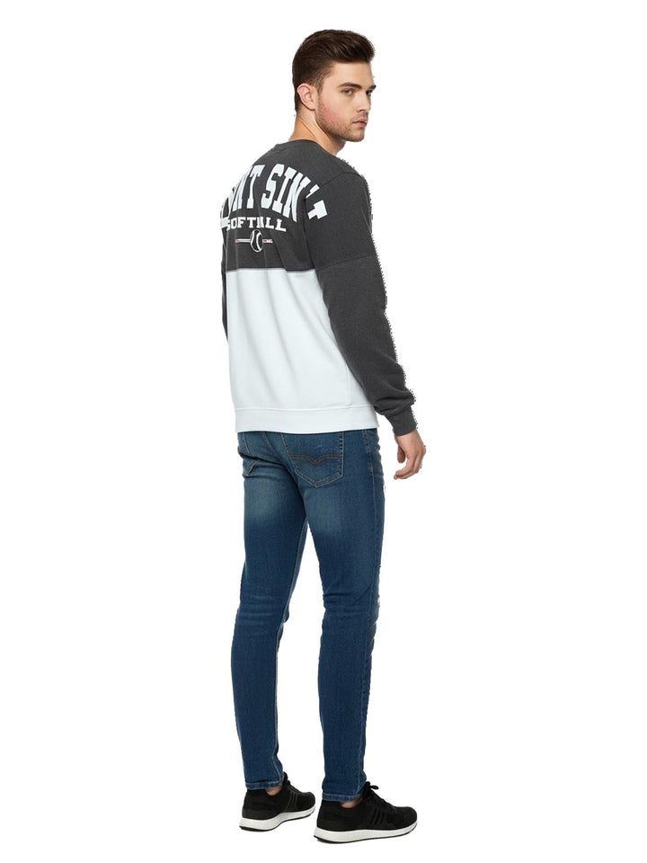 Basix Of America Mount Sinai Softball Two Tone Fleece Crewneck Pullover Sweatshirt Unisex Style : CNR-5000-02