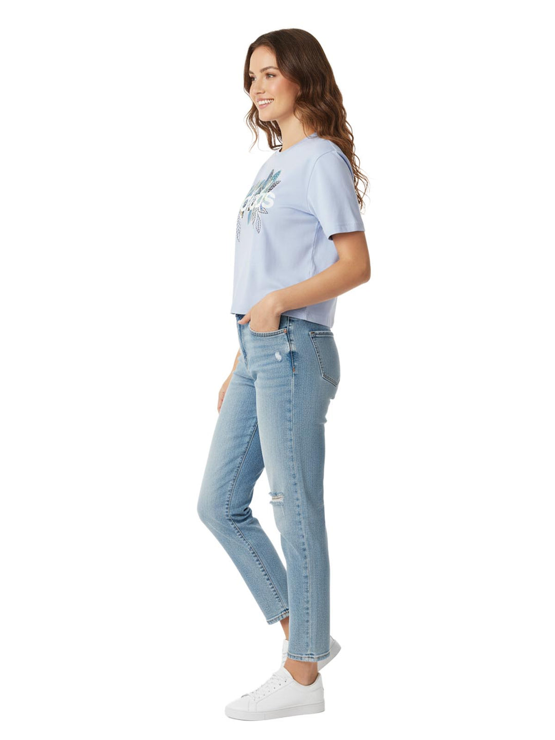 Adidas X Farm Rio Print Boyfriend Cropped Cotton Logo Tee Womens Style : Gs4165