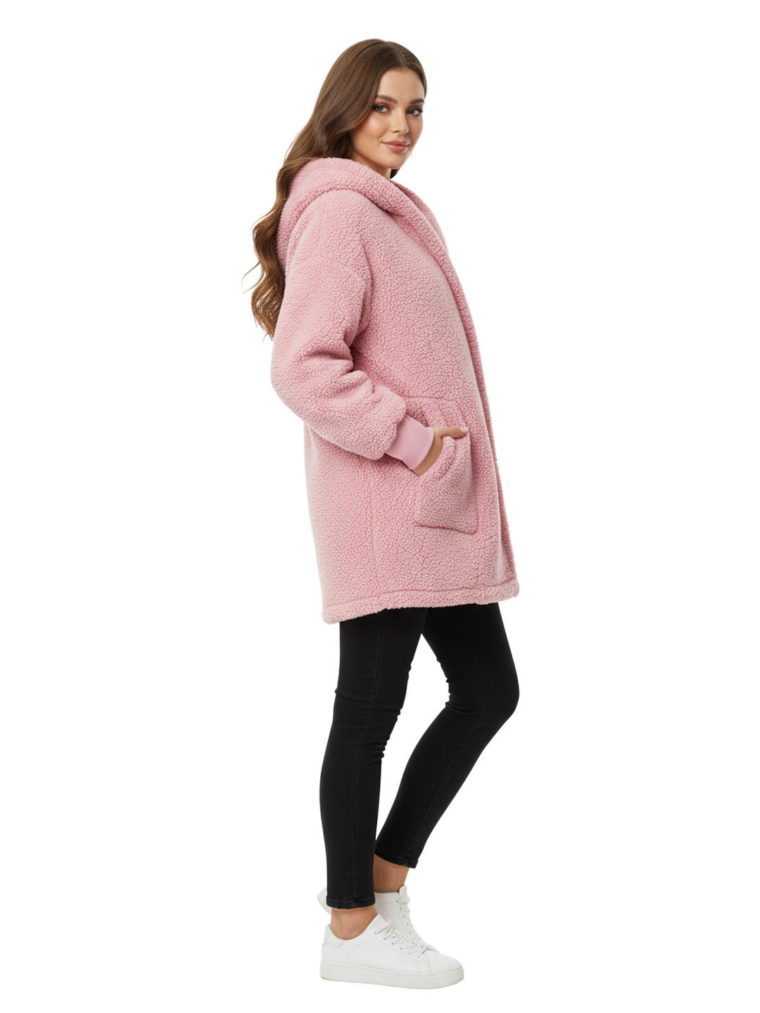 Pink Fleece Hooded Lounger