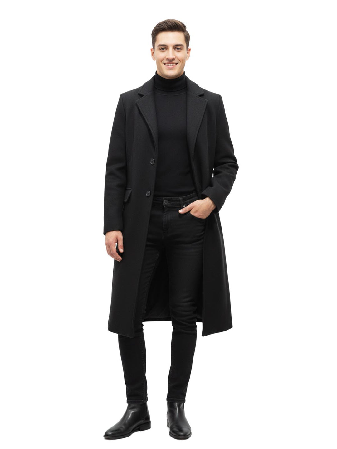 Men's Black Overcoat