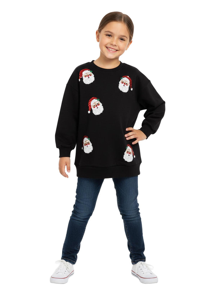 H&M Black Santa Claus Sequin Sweatshirt