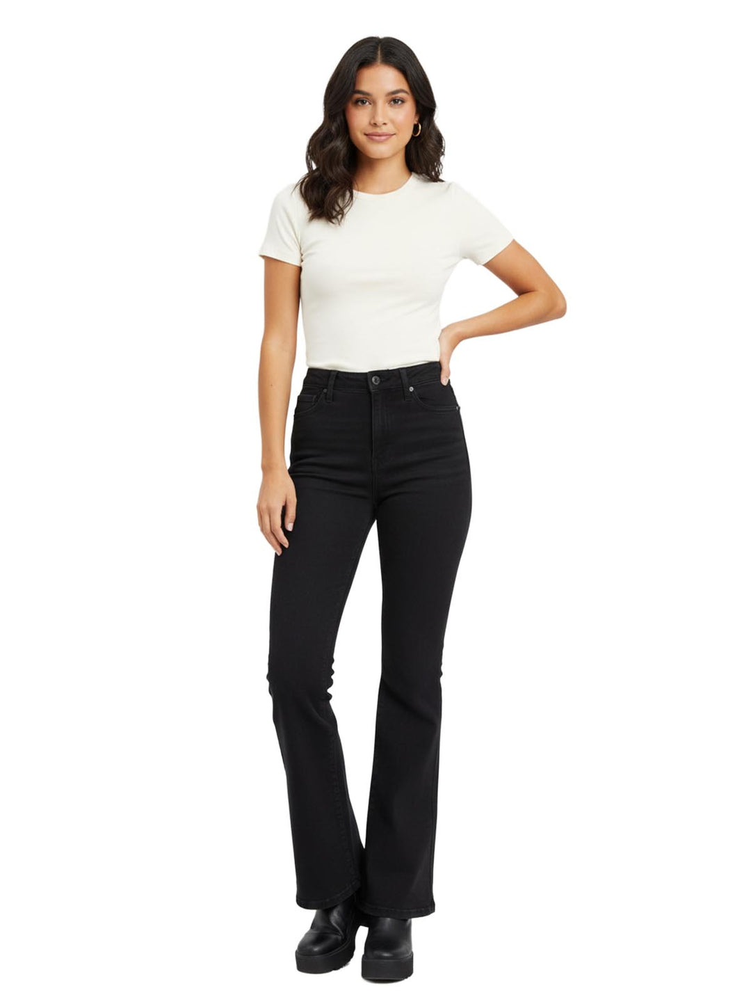 Women's Black Denim Bell Bottom Jeans