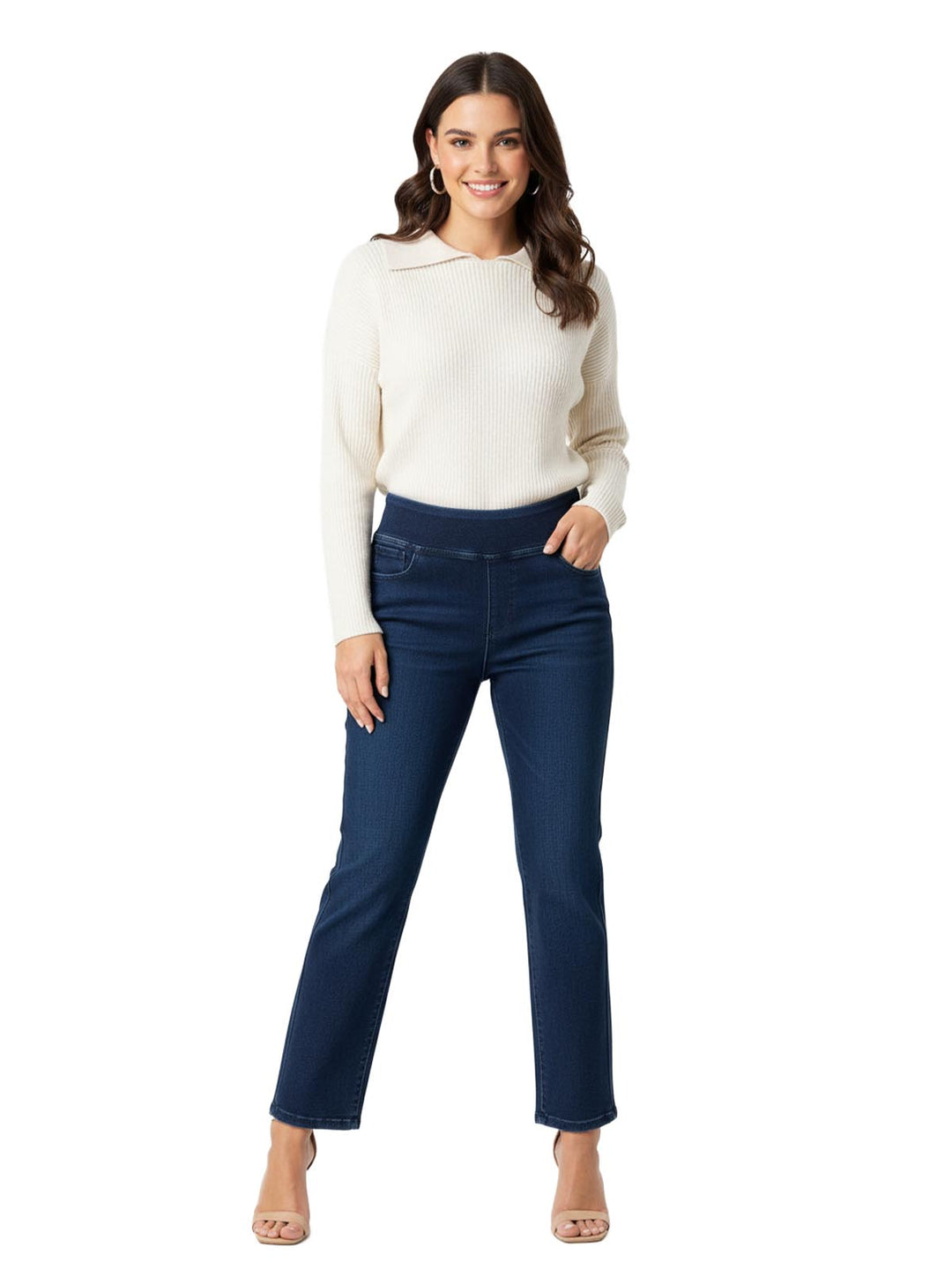 Lee Women's Pull On Straight Leg Jeans