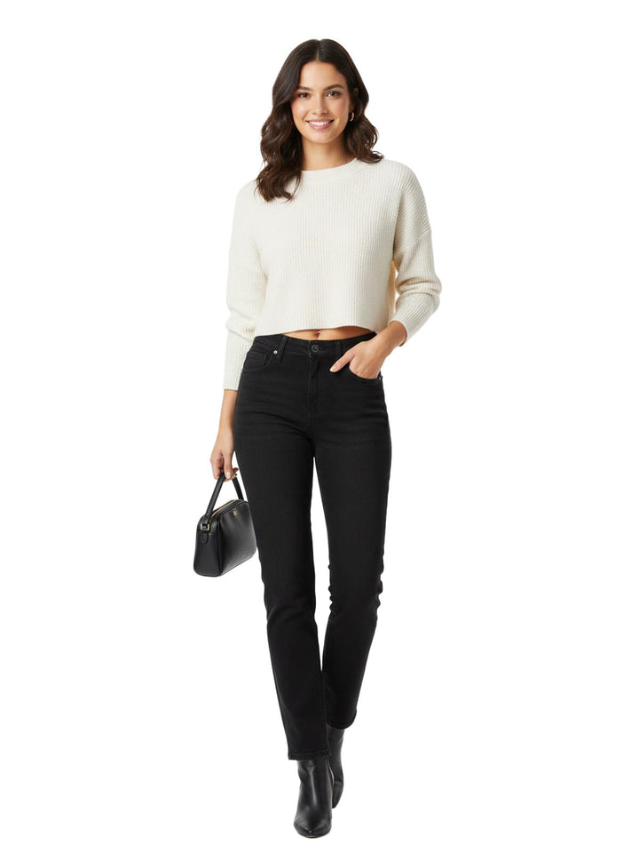 NYDJ Women's Straight Leg Denim Jeans Black