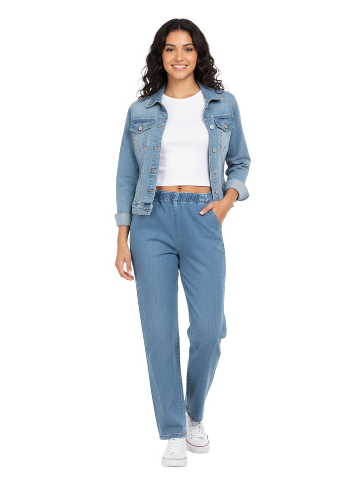 Women's Blue Cotton Jeans
